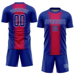 Camiseta de fútbol blanca real roja, uniforme personalizado por sublimación Camiseta de fútbol blanca real roja, uniforme personalizado por sublimación