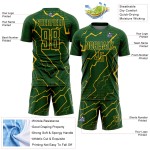 Camiseta de sublimación verde personalizada del uniforme dorado de Lightning Soccer Camiseta de sublimación verde personalizada del uniforme dorado de Lightning Soccer