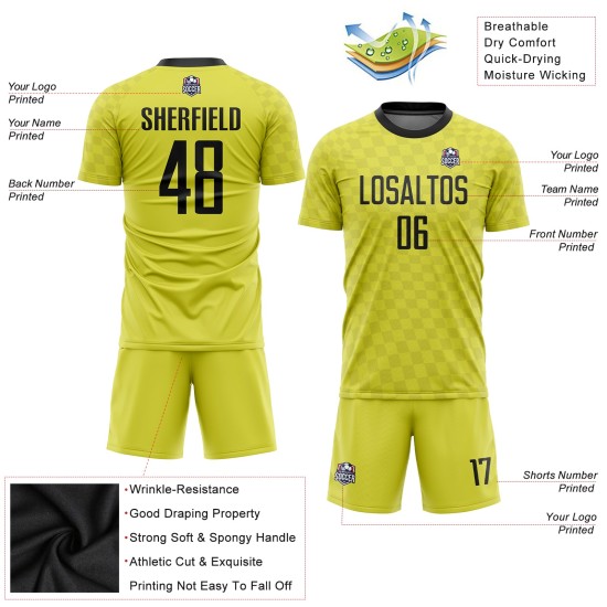 Camiseta de fútbol personalizada de sublimación negra y dorada Camiseta de fútbol personalizada de sublimación negra y dorada
