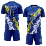 Camiseta de fútbol de sublimación, color amarillo claro y blanco, personalizada, con goteo y arte real, con salpicaduras Camiseta de fútbol de sublimación, color amarillo claro y blanco, personalizada, con goteo y arte real, con salpicaduras