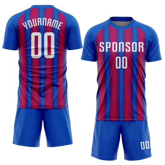 Camiseta de fútbol personalizada Royal Uniform Sublimación Blanco-Rojo Camiseta de fútbol personalizada Royal Uniform Sublimación Blanco-Rojo
