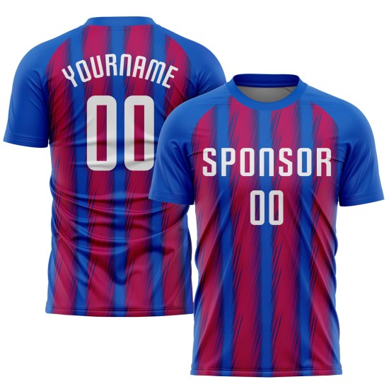 Camiseta de fútbol personalizada Royal Uniform Sublimación Blanco-Rojo Camiseta de fútbol personalizada Royal Uniform Sublimación Blanco-Rojo