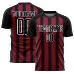 Camiseta de fútbol personalizada de sublimación en negro carmesí y blanco. Camiseta de fútbol personalizada de sublimación en negro carmesí y blanco.